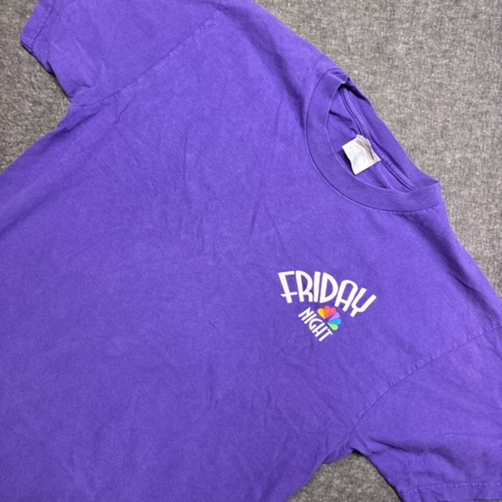 Hanes T-Shirt Mens Large Purple NBC Friday Night Vintage Graphic Tee‎ 90s